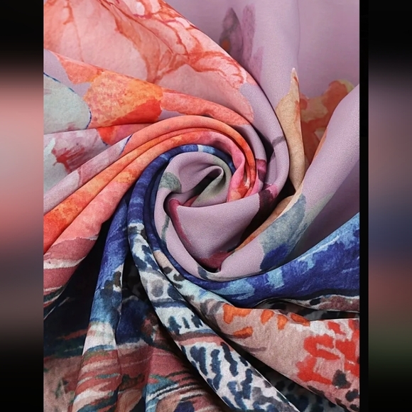 1 DAY SALE! Silky Soft Peacock Floral Kimono Cover-Up Open Robe Duster Wrap Pink - Picture 7 of 10